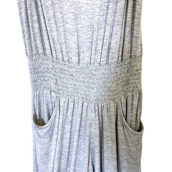 Anthropologie | NWOT Wide Leg Smocked Waist Jumpsuit Heather Gray Size S - Picture 5 of 12
